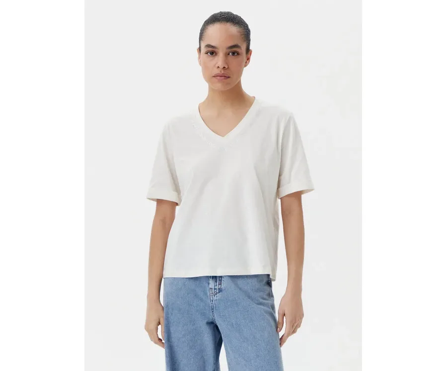 obrazek 1 Liu Jo Beachwear T-Shirt TA5175 JS923 Écru Regular Fit