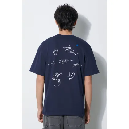Zdjęcie Ader Error t-shirt Twinkle Heart Logo męski kolor granatowy z nadrukiem BMADFWTS0102