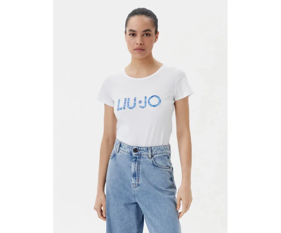 obrazek 1 Liu Jo Beachwear T-Shirt VA5154 JS003 Biały Regular Fit