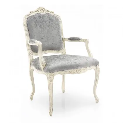 Zdjęcie Wyrafinowany szary fotel w klasycznym stylu - Sevensedie