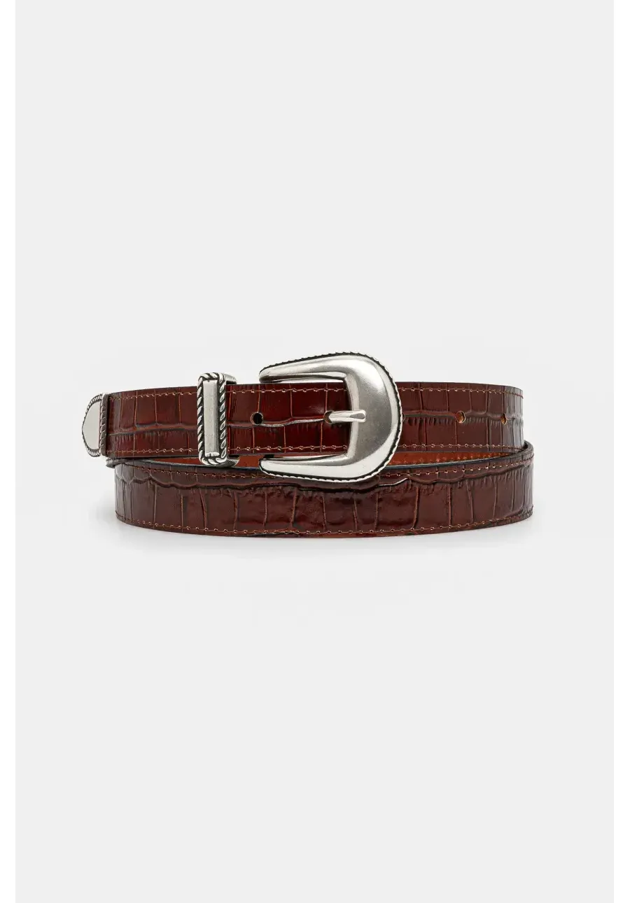 obrazek 1 Drôle de Monsieur pasek skórzany La Ceinture Croco męski kolor brązowy G-AC168-LH031-BN