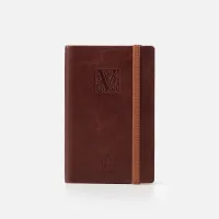 Zdjęcie Szykowny skórzany notatnik z wytłaczaną literką V
