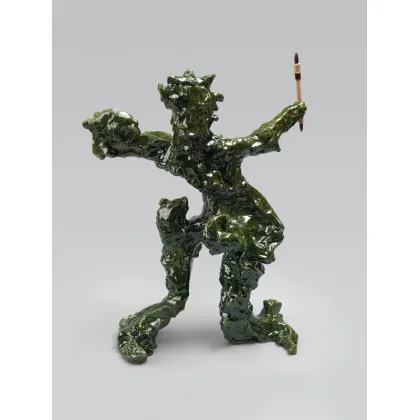 Picture Ceramic form of a man in green - Bordallo Pinheiro