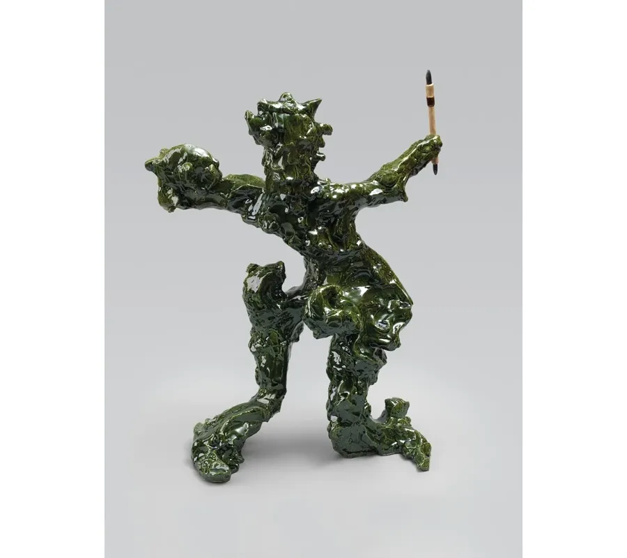 obrazek 1 Ceramiczna forma człowieka w kolorze zielonym - Bordallo Pinheiro