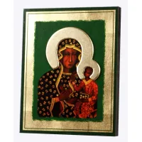 Picture Exquisite Gilded Icon with nimbus of Our Lady of Częstochowa 25x31 cm