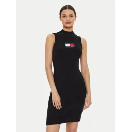 Zdjęcie Tommy Jeans Sukienka dzianinowa Center Flag DW0DW18607 Czarny Slim Fit