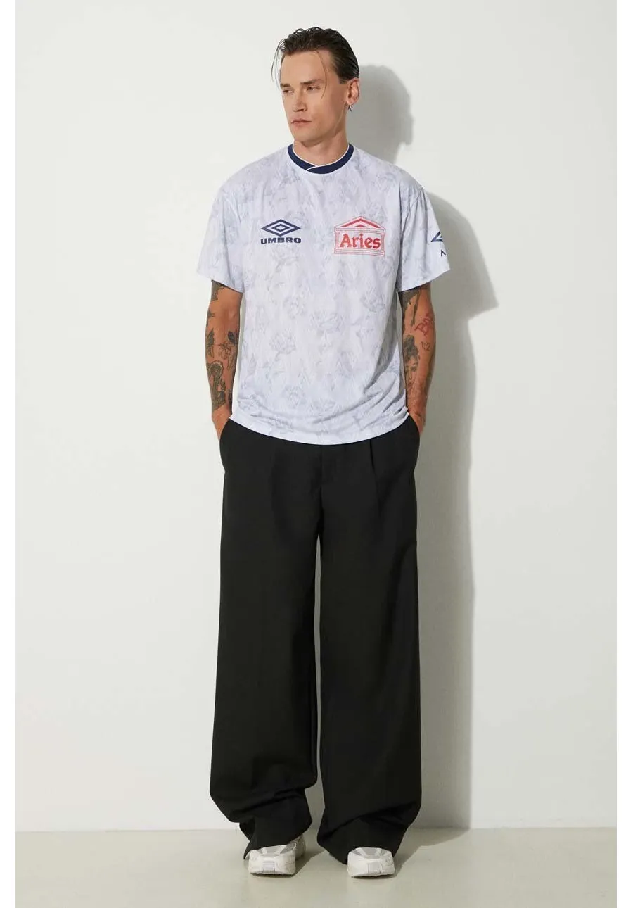 obrazek 1 Aries t-shirt Aries x Umbro White Roses SS Football Jersey męski kolor biały z nadrukiem UM60000.03