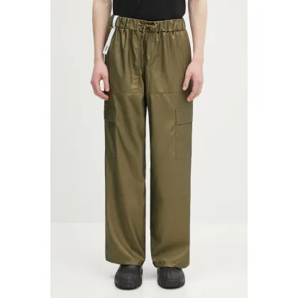 Zdjęcie Rains spodnie Cargo Rain Pants Wide W3 męskie kolor zielony proste 18990.105