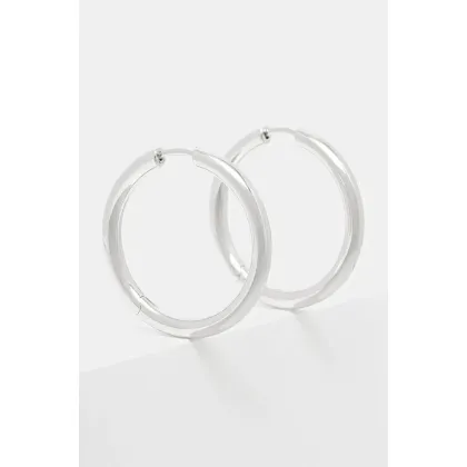 Zdjęcie Tom Wood kolczyki srebrne Classic Hoops Large 100189