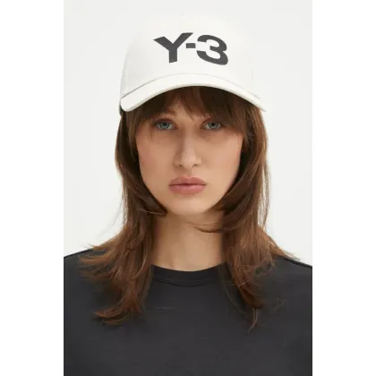 Zdjęcie Y-3 czapka z daszkiem Stripes Double Brim Cap kolor beżowy z aplikacją JP1144