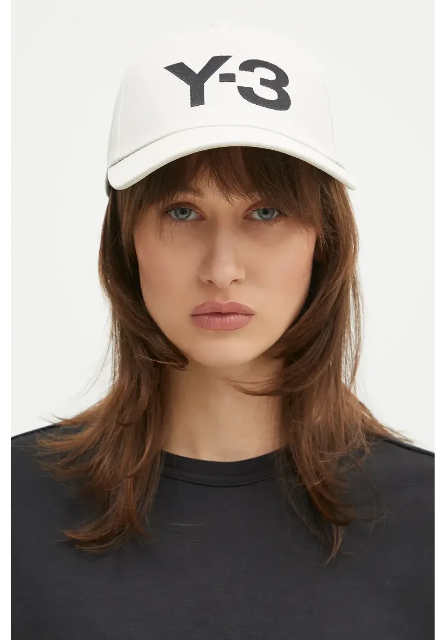 obrazek 1 Y-3 czapka z daszkiem Stripes Double Brim Cap kolor beżowy z aplikacją JP1144