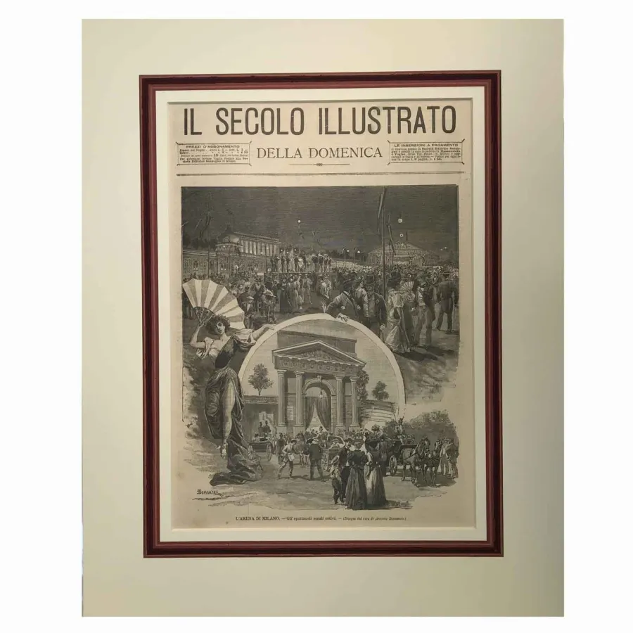 obrazek 1 Antyczny wydruk przedstawiający Milan Arena w 1897 r.