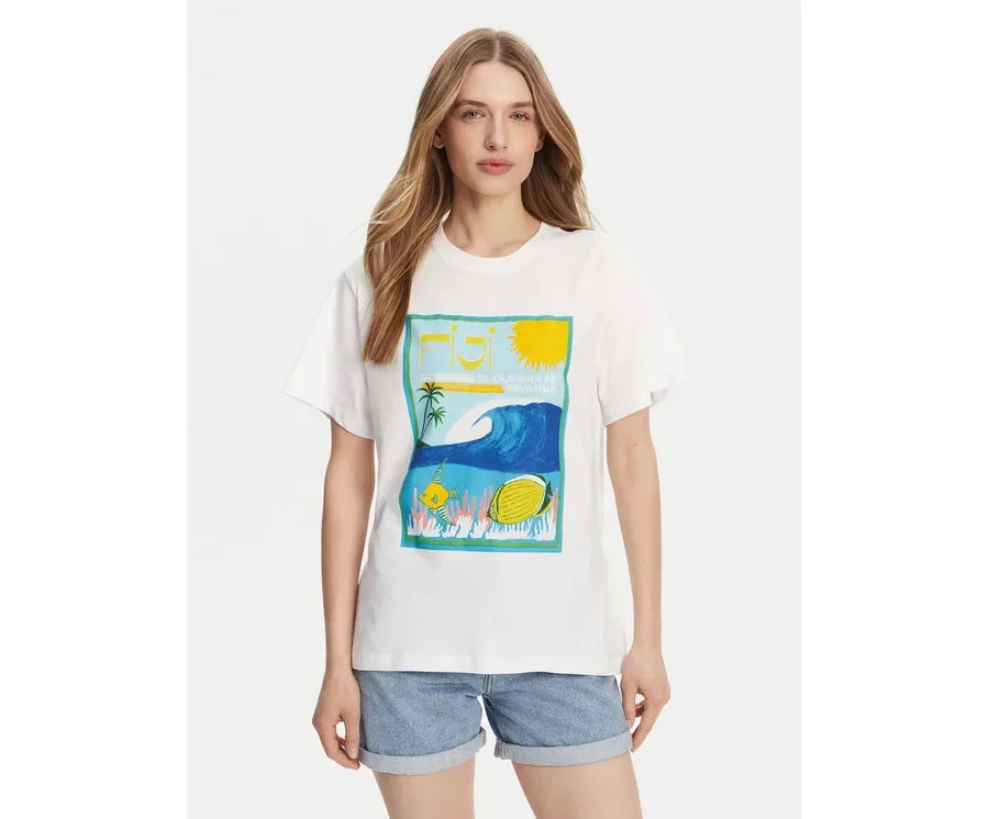 obrazek 1 Roxy T-Shirt ERJZT05899 Biały Relaxed Fit