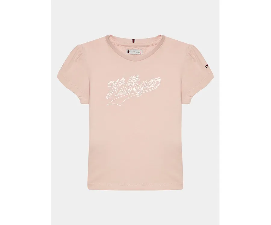 obrazek 1 Tommy Hilfiger T-Shirt Hilfiger Script Tee S/S KG0KG07714 Różowy Regular Fit