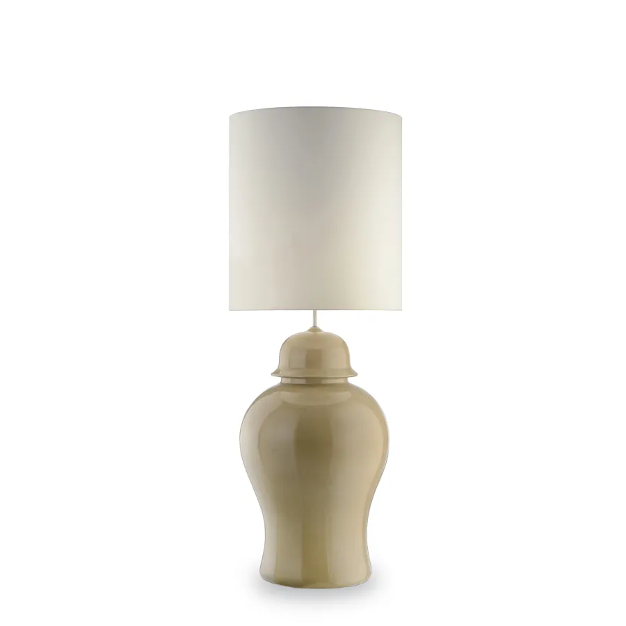 obrazek 1 Mała lampa stołowa z glazurowanej ceramiki H.68xL.38xP.38 cm