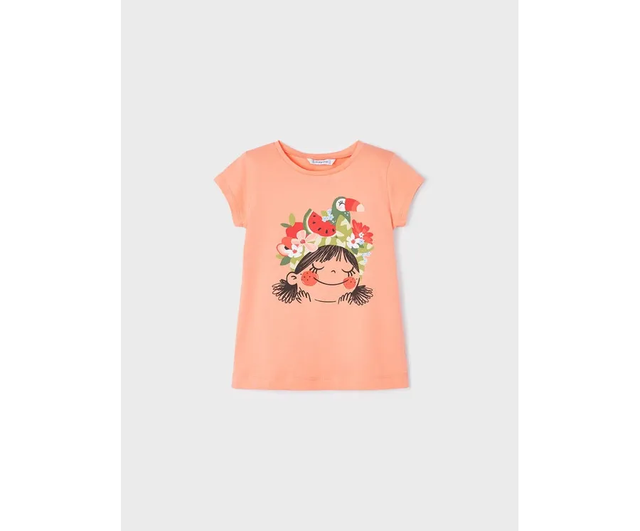 obrazek 1 Mayoral T-Shirt 3070 Pomarańczowy