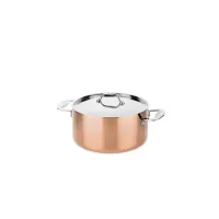 Picture Large Italian pot with a diameter of 20 cm, made of copper and stainless steel