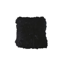 Picture Black wool of Mongolian sheep - decorative pillow 50x50 - Ulivi Salotti