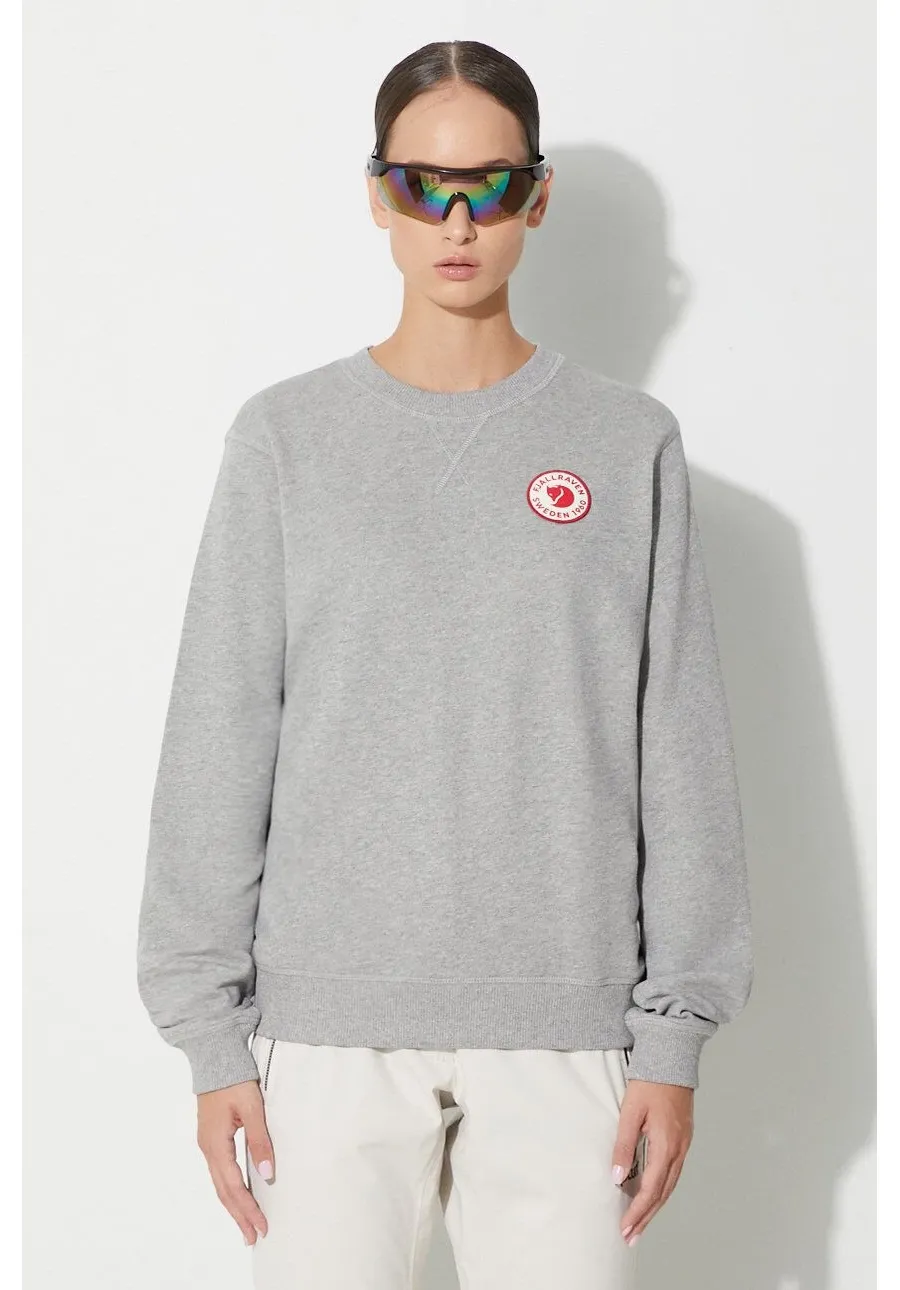 obrazek 1 Fjallraven bluza bawełniana 1960 Logo damska kolor szary melanżowa