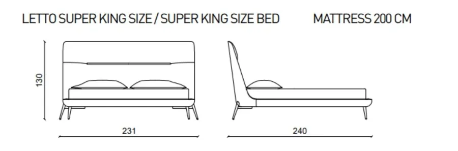 obrazek 2 Nowoczesne łóżko Amelie z jasnozłotym wykończeniem, super king size - Ulivi Salotti