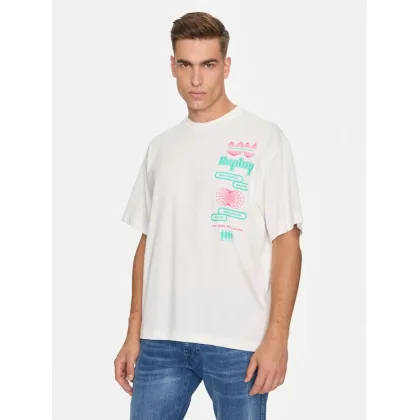 Zdjęcie Replay T-Shirt MMG334.000.23454 Biały Oversize REPLAY