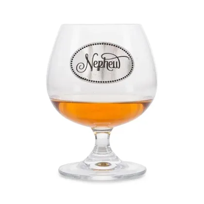 Zdjęcie Prezent dla siostrzeńca - kieliszek do brandy z cynowym emblematem