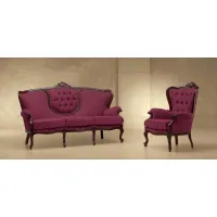 Picture Elegant burgundy set of French-style furniture for the living room - Morello Gianpaolo