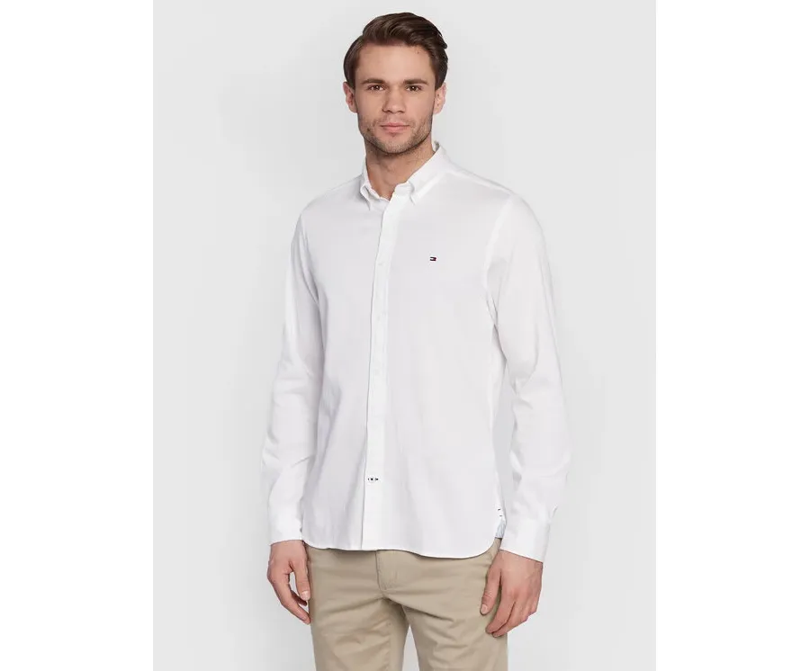 obrazek 1 Tommy Hilfiger Koszula Dobby MW0MW25038 Biały Slim Fit