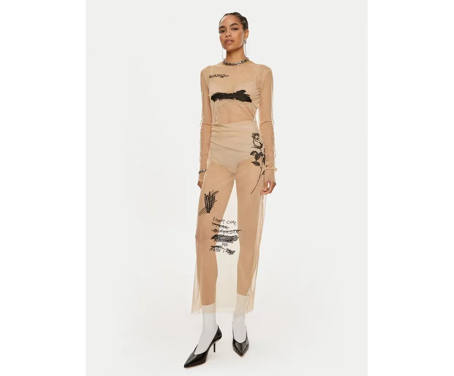 obrazek 1 Patrizia Pepe Sukienka koktajlowa 8A1389 J223-B806 Beżowy Slim Fit