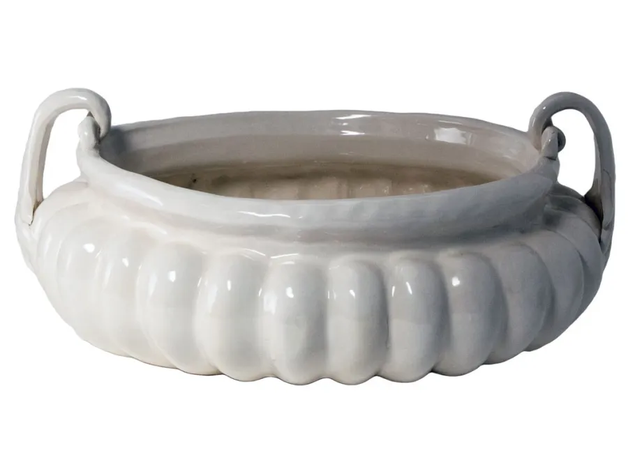 obrazek 1 Designerska duża biała doniczka z ceramiki 49 cm - Virginia Casa