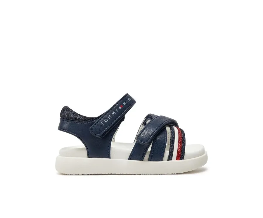 obrazek 1 Tommy Hilfiger Sandały Strippes Velcro Sanadal T1A2-33234-0326 M Granatowy