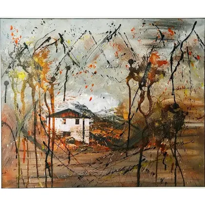 Zdjęcie Above the clouds, mixed media na płótnie