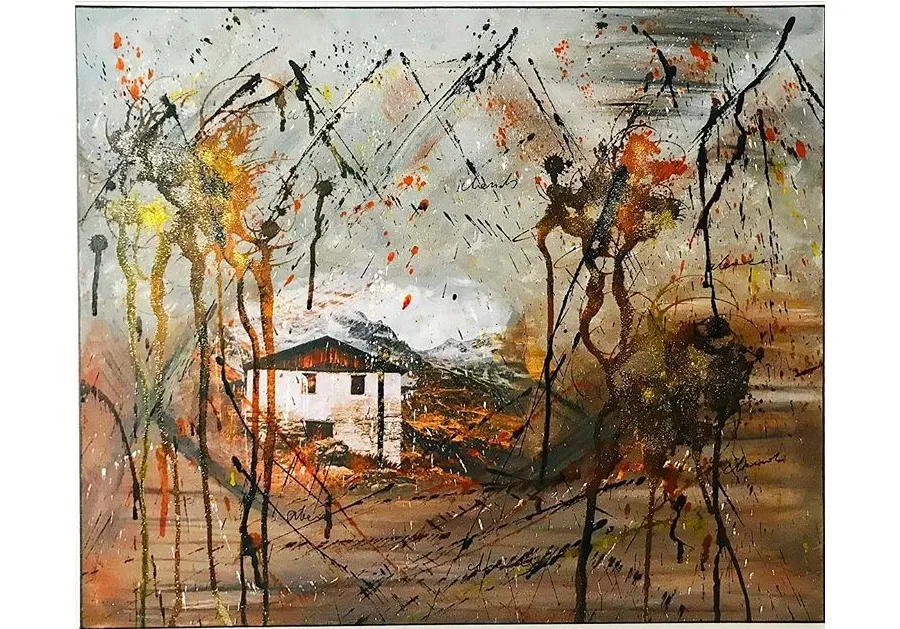 obrazek 1 Above the clouds, mixed media na płótnie