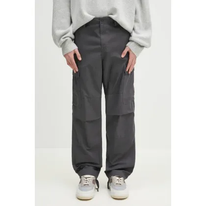 Zdjęcie Carhartt WIP spodnie bawełniane Regular Cargo Pant kolor szary w fasonie cargo I032467.8702