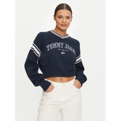 Zdjęcie Tommy Jeans Sweter Varsity DW0DW18692 Granatowy Relaxed Fit