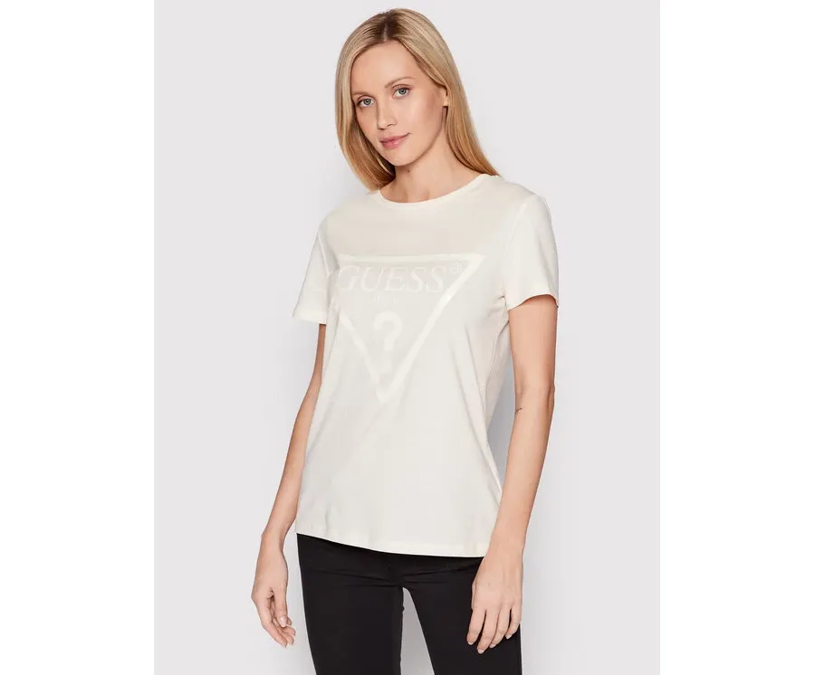 obrazek 1 Guess T-Shirt V2YI07 K8HM0 Beżowy Regular Fit