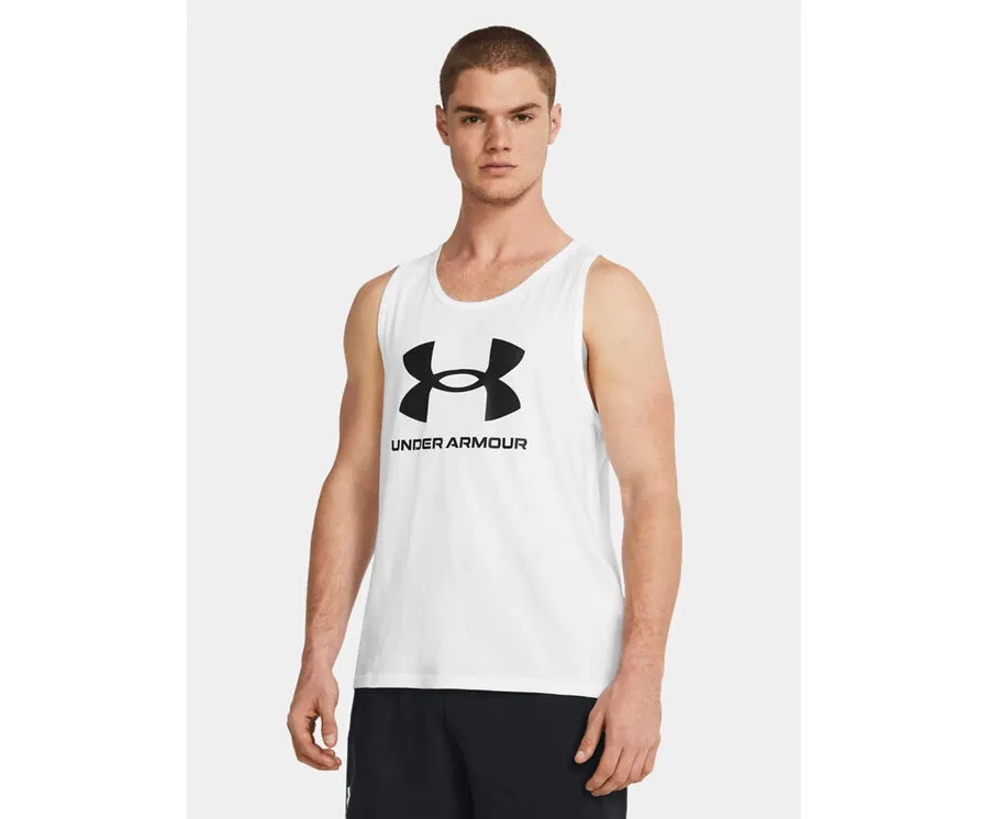 obrazek 1 Under Armour Tank top Ua Sportstyle Logo Tank 1382883-100 Biały Loose Fit