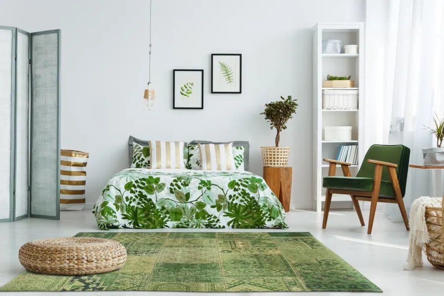 obrazek 4 Subtelny zielony dywan patchwork - HANGING GARDENS 8688