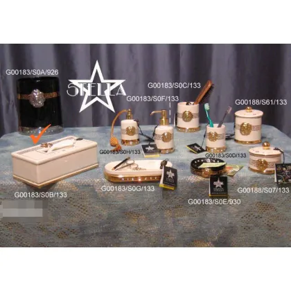 Picture A chic beige tissue container made of ceramics