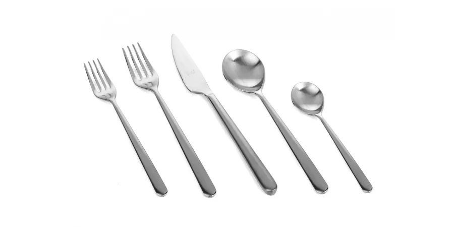 obrazek 1 Designerski włoski zestaw 6 łyżek deserowych Linea Ice ze stali nierdzewnej