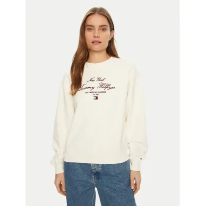 Zdjęcie Tommy Hilfiger Bluza Modern Script WW0WW43844 Écru Regular Fit
