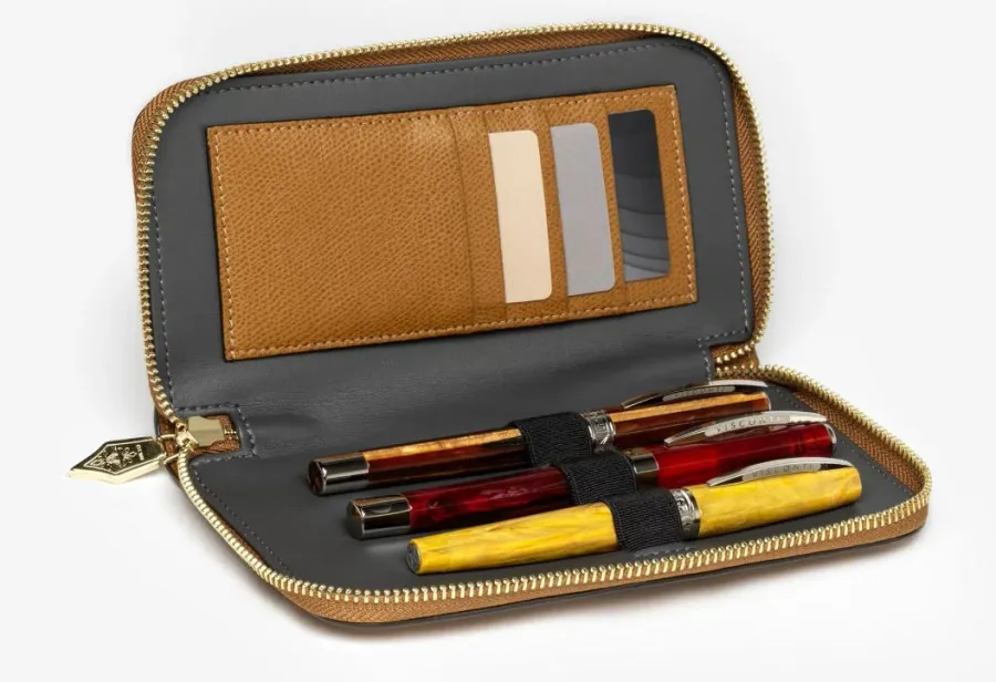 obrazek 3 Eleganckie etui skórzane na przybory piśmiennicze