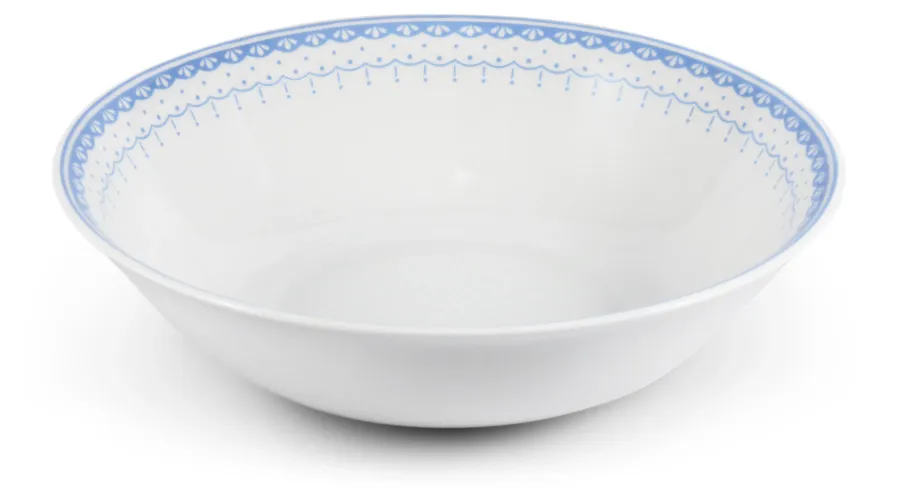 obrazek 1 Wyjątkowa miska sałatkowa z porcelany zdobiona jasnoniebieskim motywem - Leander