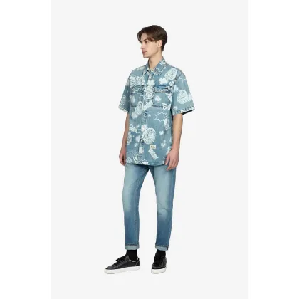 Zdjęcie Evisu jeansy męskie kolor niebieski 2ESHTM3JE12517CT-indigo