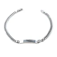 Picture Men's white gold bracelet with a plate