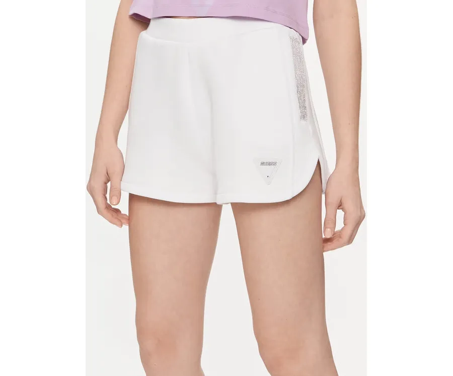 obrazek 1 Guess Szorty materiałowe Kiara V4GD16 FL04P Biały Regular Fit