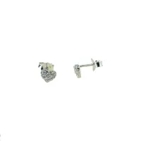 Picture Heart-shaped earrings with cubic zirconia