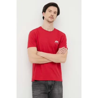 Zdjęcie Alpha Industries t-shirt bawełniany kolor czerwony z nadrukiem 188505.328-SpeedRed