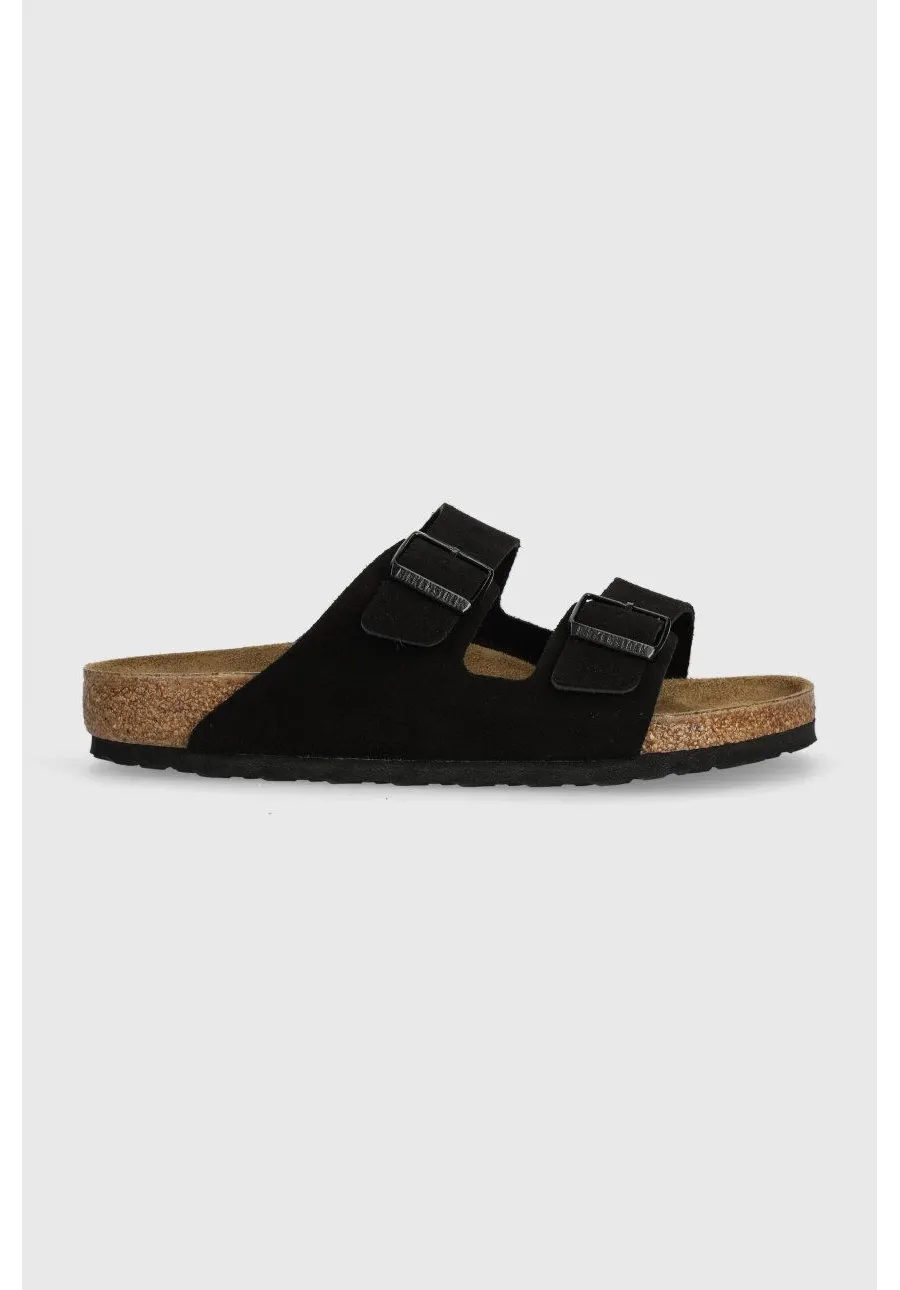 obrazek 1 Birkenstock klapki zamszowe Arizona męskie kolor czarny 1027152