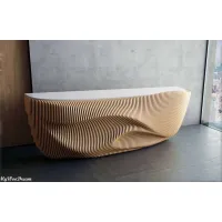 Picture Futurnistic reception counter made of plywood